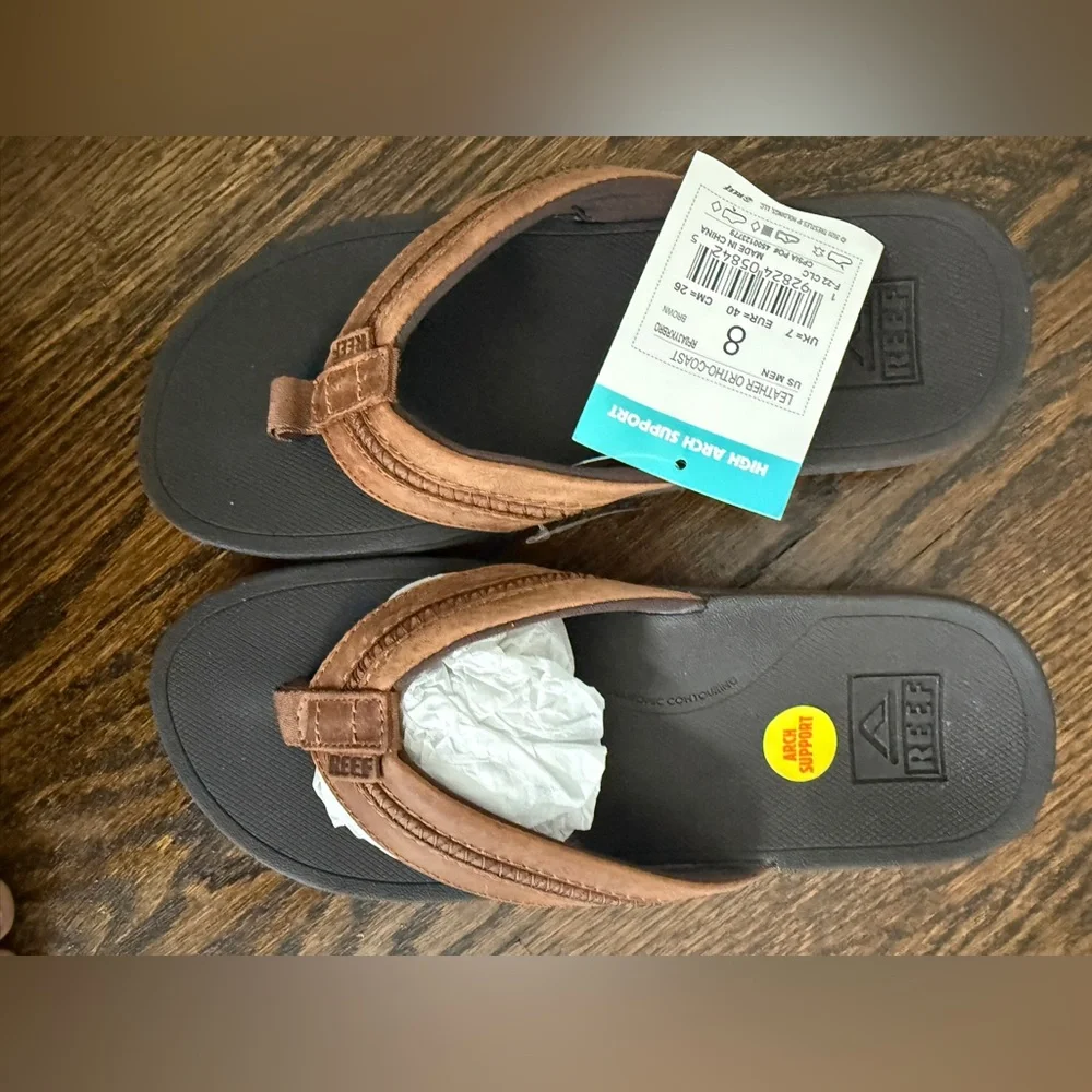 Reef Men's Ortho-Bounce Coast Sandals Sz 8 leather